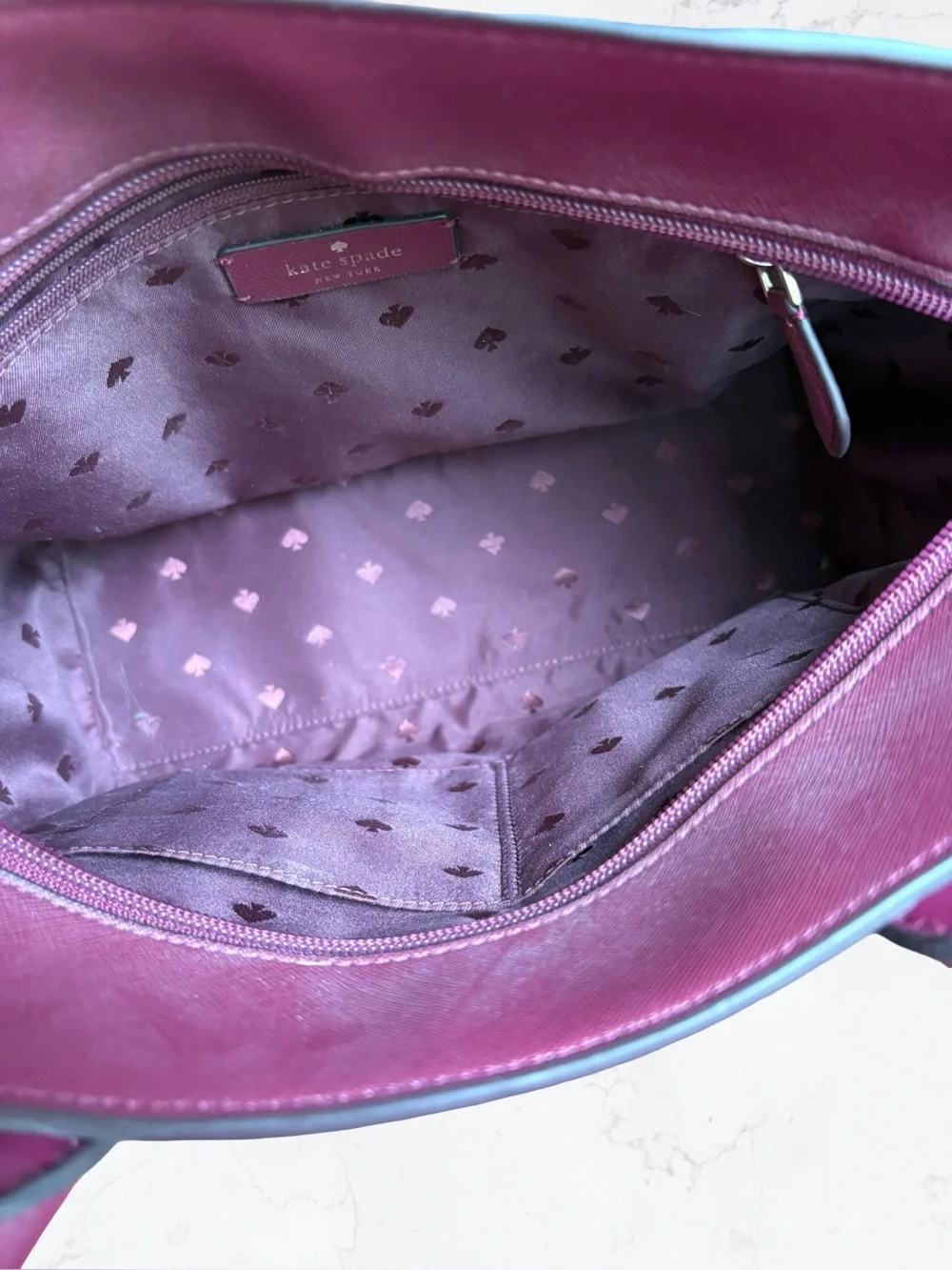 kate spade Melanie Cranberry Saffiano Leather Tote Bag